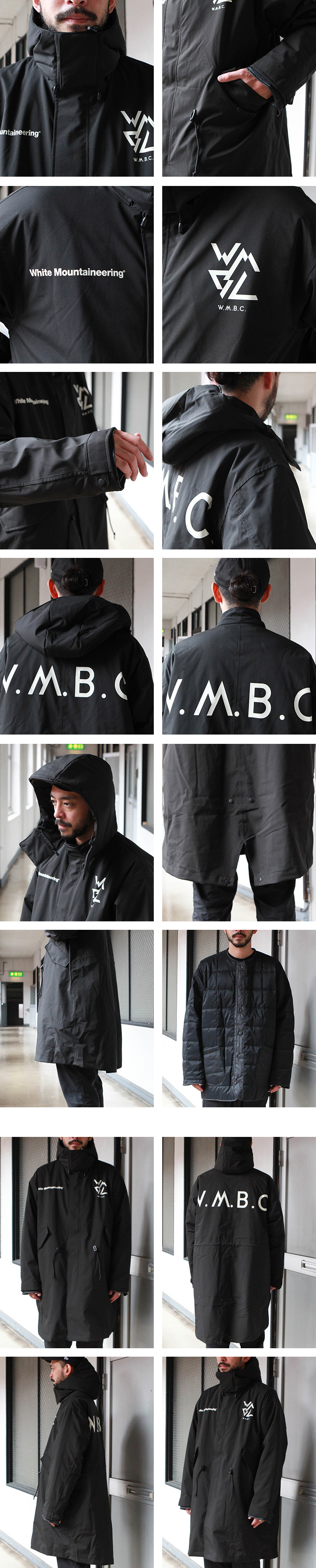 White Mountaineering W.M.B.C WATERPROOF 3WAY MODS COAT 