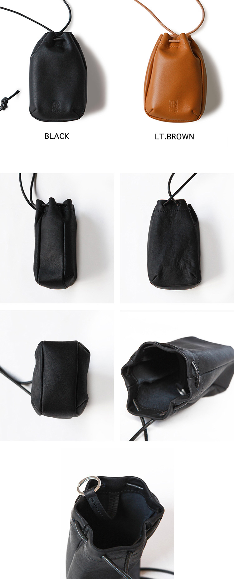 hobo DRAWSTRING POUCH MINI COW LEATHER