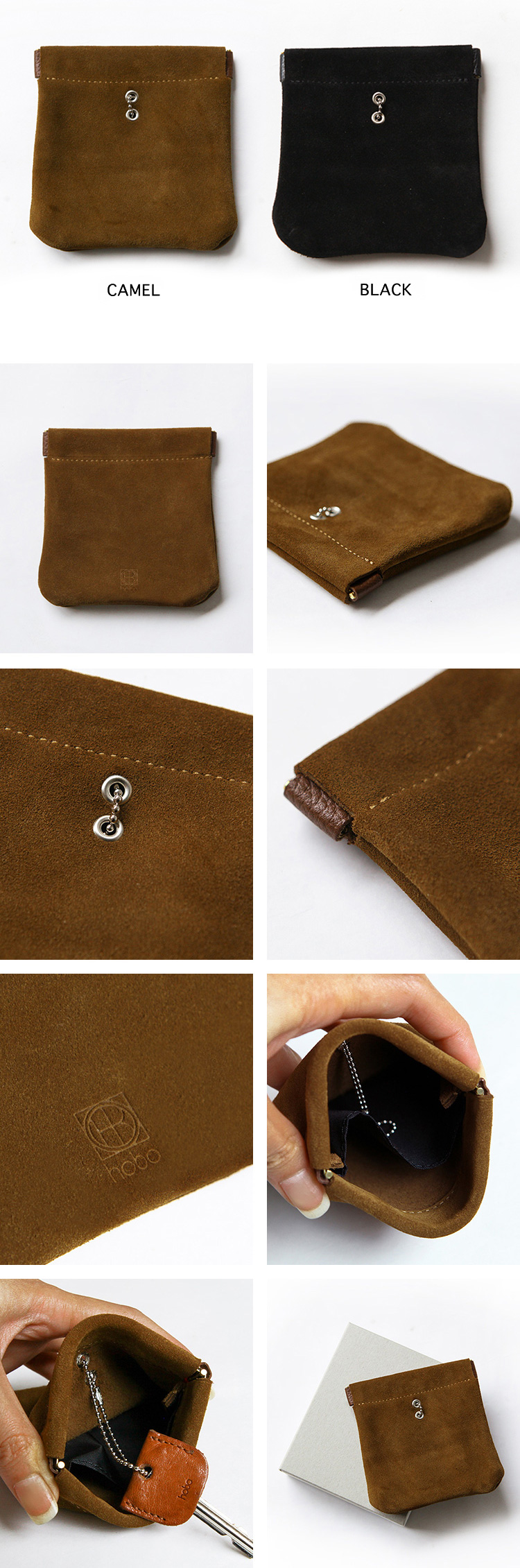 hobo SNAP TOP WALLET COW SUEDE | Brownfloor clothing Official