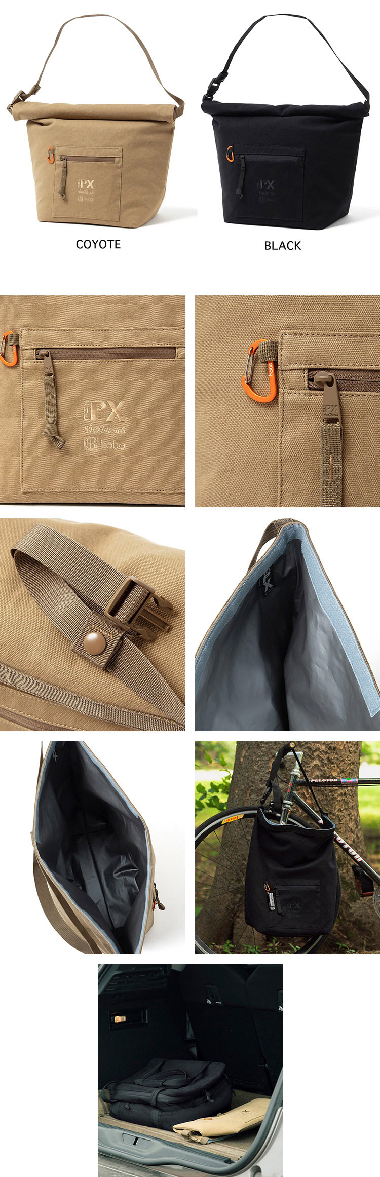 hobo PLAY SOFT COOLER ROLLTOP BAG COTTON CANVAS VINTAGE WASH