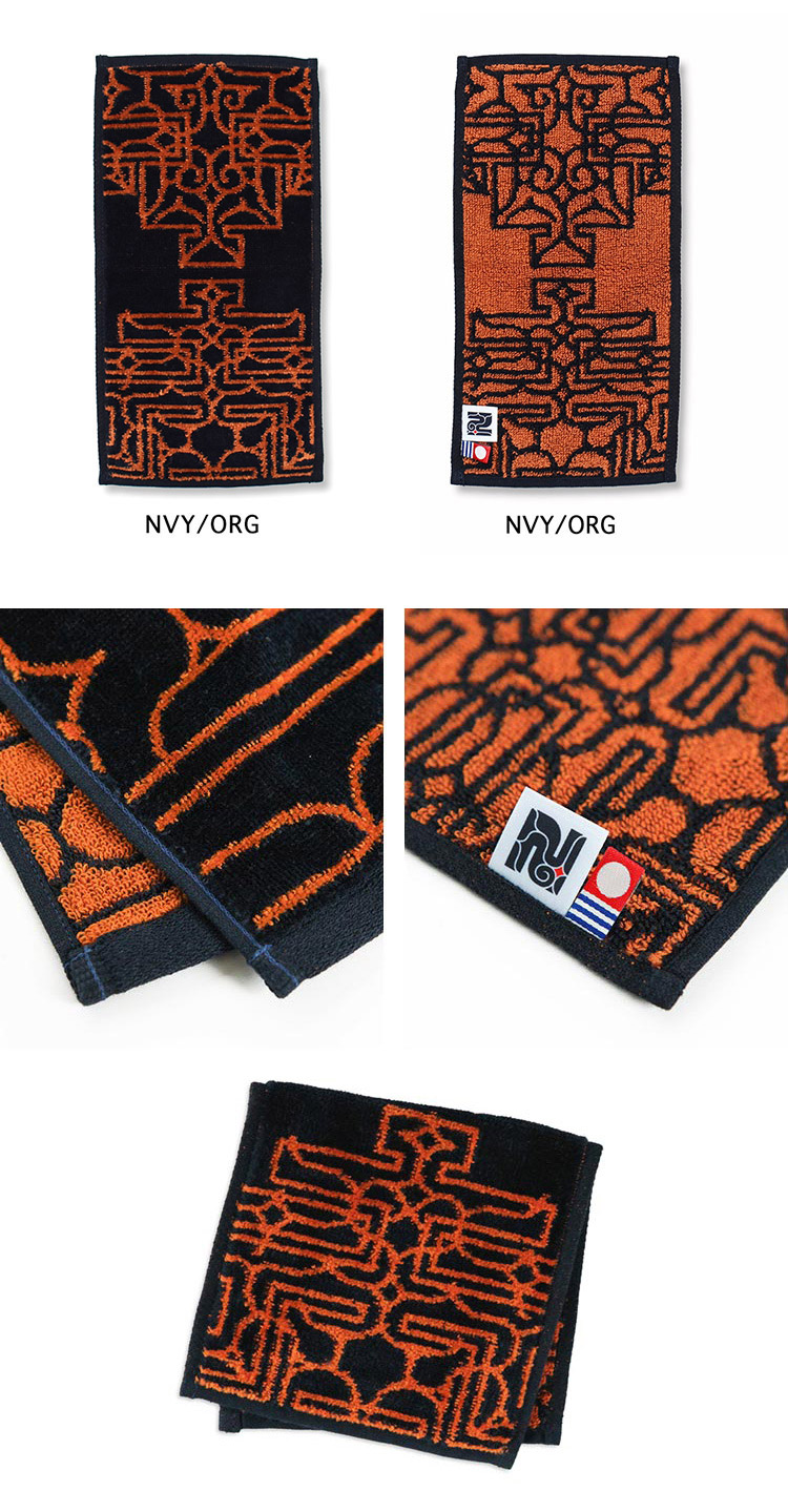 二風谷ワークス アイヌ文様今治タオルハンカチ 