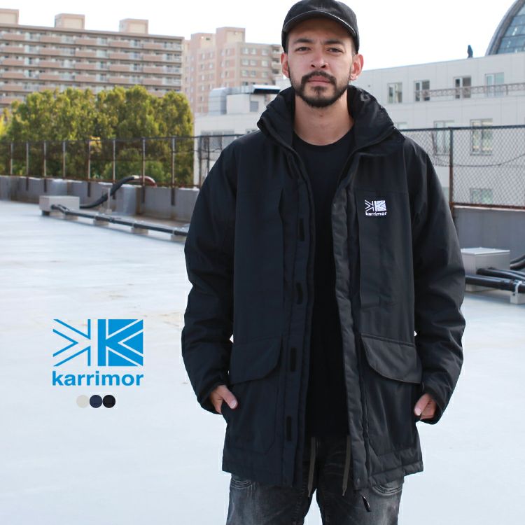 極暖】Karrimor ダウンジャケット 刺繍 ブラック 肉厚 美品 L karrimor