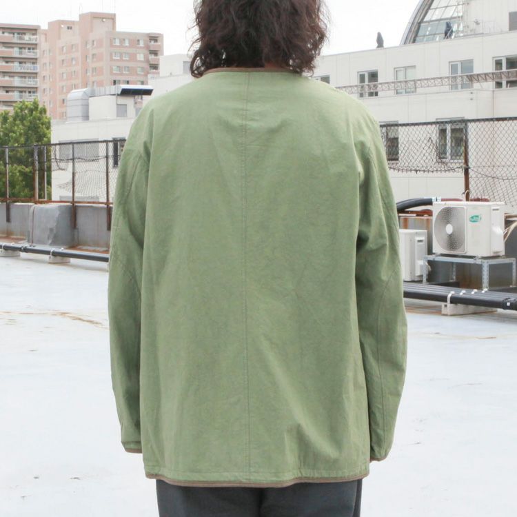 SAGE DE CRET コットンダンプ×フラノ リバーシブルノーカラー