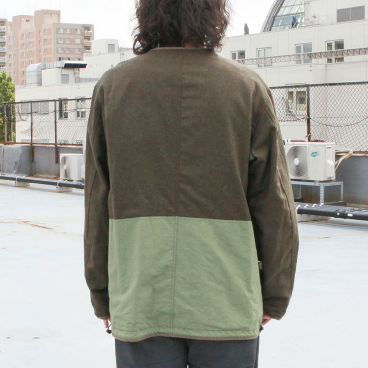 SAGE DE CRET コットンダンプ×フラノ リバーシブルノーカラー