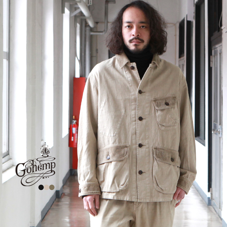 GOHEMP SPRING FIELD JACKET / HEMP CANVAS / 8W CORDUROY