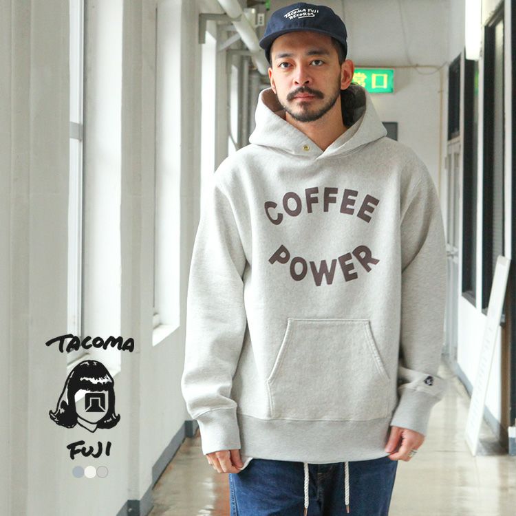 TACOMA FUJI RECORDS COFFEE POWER HOODIE designed by Yunosuke 
